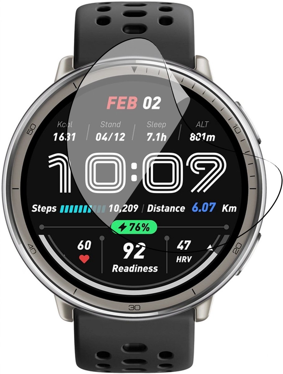 Screenprotector geschikt voor Amazfit Active 2 Round - 1x FlexGuard Screen Protector