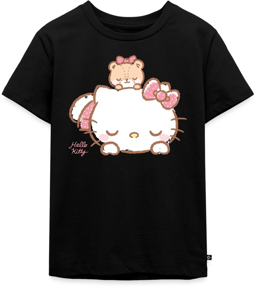 Hello Kitty Met Teddy Op Haar Rug Premium T Shirt Kinderen