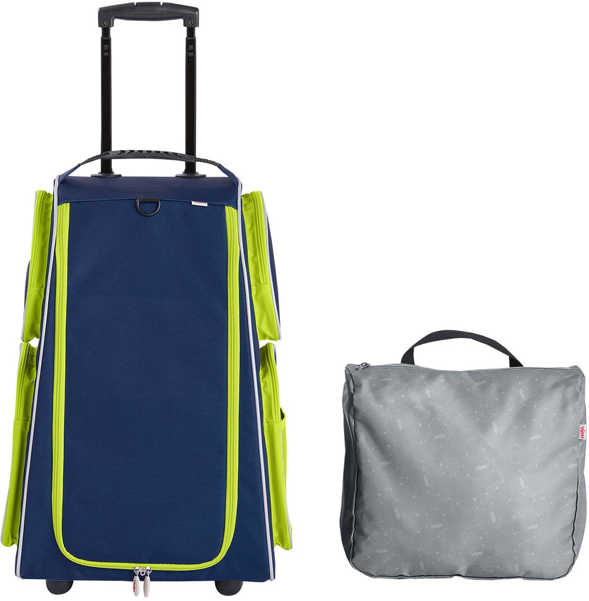 HABA Kinderkoffer Schranktrolley 2 Rollen und Kreativtasche