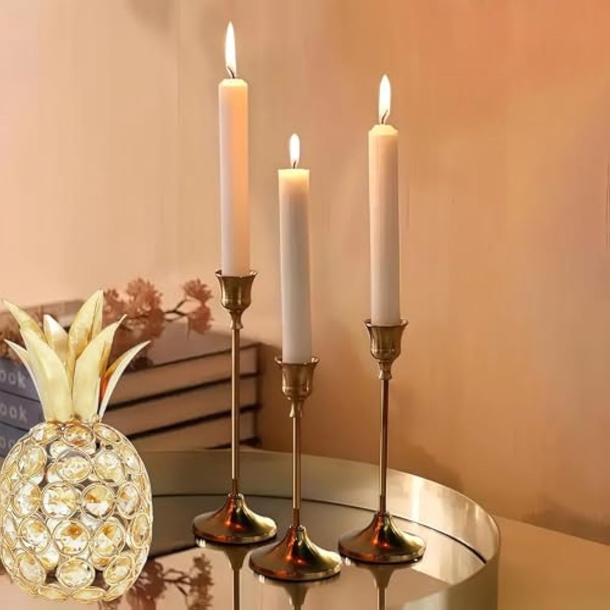 Kerzenständer Gold, 6 stuks kaarsenhouder, kaarsenstandaard, voor dinerkaarsen, voor bruiloft, woonkamer, eetkamer, decoratie, Halloween, Kerstmis (Goud) – foto 7