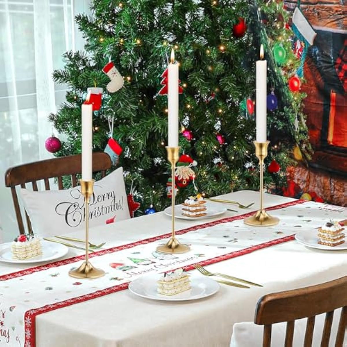 Kerzenständer Gold, 6 stuks kaarsenhouder, kaarsenstandaard, voor dinerkaarsen, voor bruiloft, woonkamer, eetkamer, decoratie, Halloween, Kerstmis (Goud) – foto 6