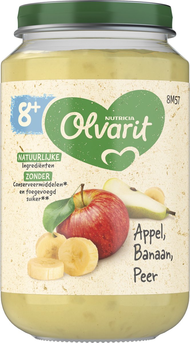Bol.com Olvarit Appel banaan peer 8M57 200 Gram aanbieding