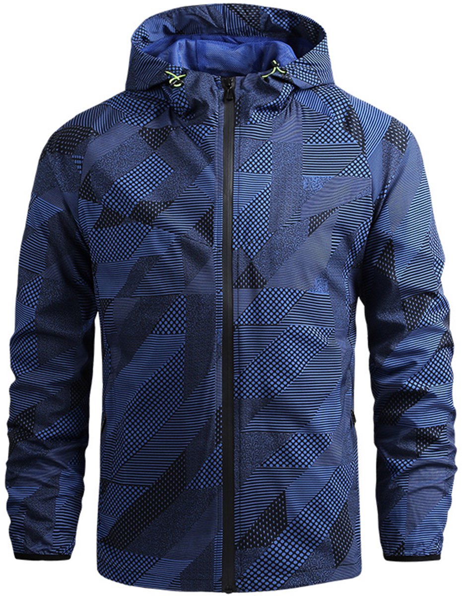 YOUTHUP Jack Tweekleurig en Jacquard Outdoorjas Blauw