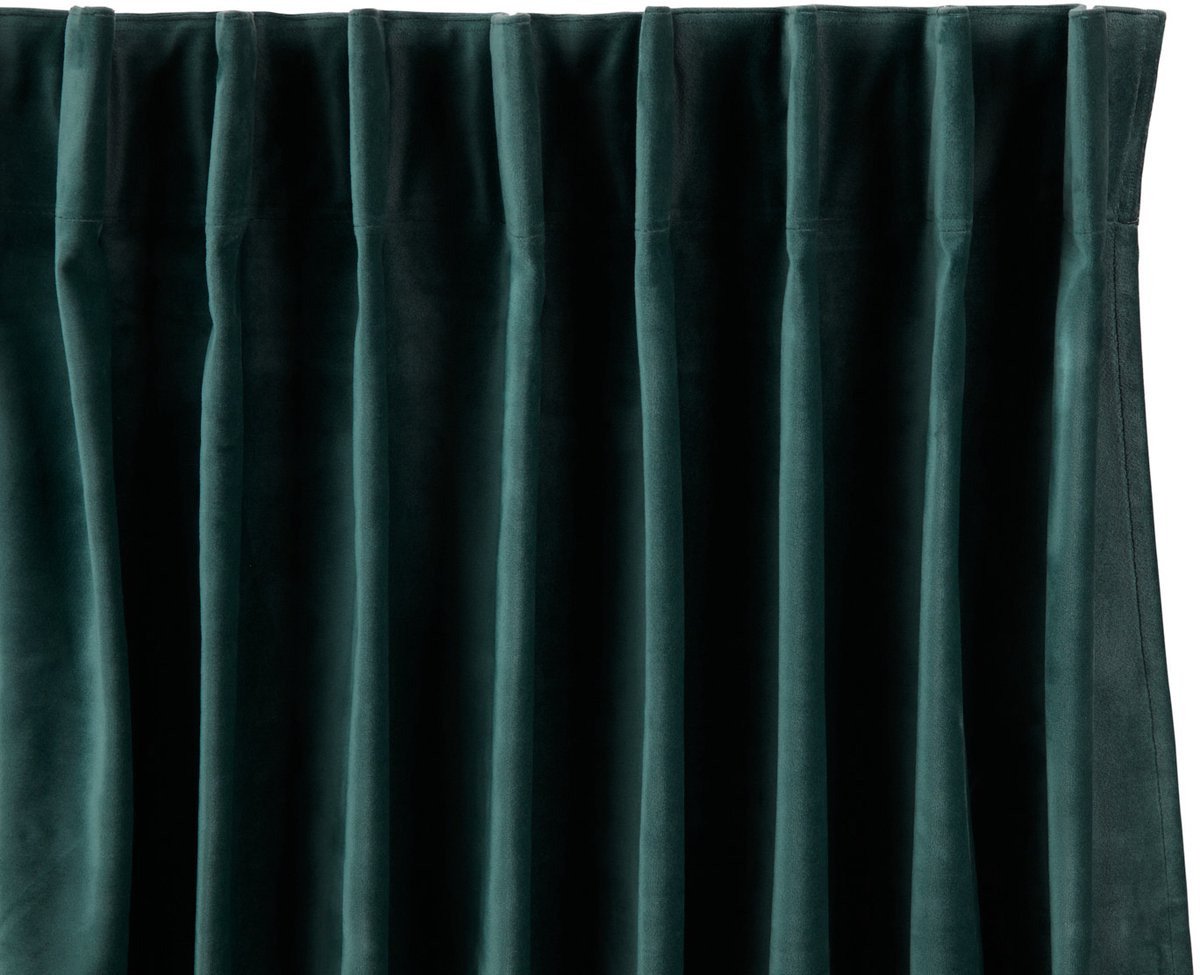 Lifa Living - Fluwelen Gordijnen - 150 x 250 cm - Donker Groen - Verduisterend - Wasbaar - Kreukherstellend - Kleurvast - 10 Ophanghaken