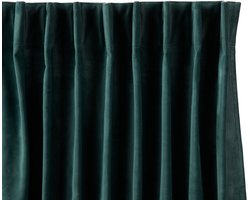 Lifa Living - Fluwelen Gordijnen - 150 x 250 cm - Donker Groen - Verduisterend - Wasbaar - Kreukherstellend - Kleurvast - 10 Ophanghaken