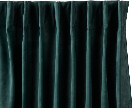 Lifa Living - Fluwelen Gordijnen - 150 x 250 cm - Donker Groen - Verduisterend - Wasbaar - Kreukherstellend - Kleurvast - 10 Ophanghaken