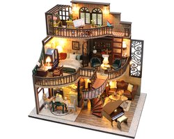 Miniatuur Bouwpakket L Droomvilla - Volwassenen & Kinderen - 3D Puzzel - Houten Poppenhuis - Knutselen - Hobby - Jongens / Meisjes - DIY Modelbouw - Crafts&Co