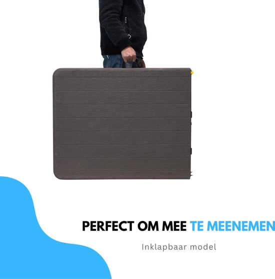 Livista Luxe Klaptafel 180x70 cm - Inklapbare Tafel - Opvouwbare Campingtafel & Stevige Tuintafel - Draagkracht tot 250 kg - Vouwtafel - Antislip en Weerbestendig -Handig voor Feest, Tuin of Camping van Livista — afbeelding 2