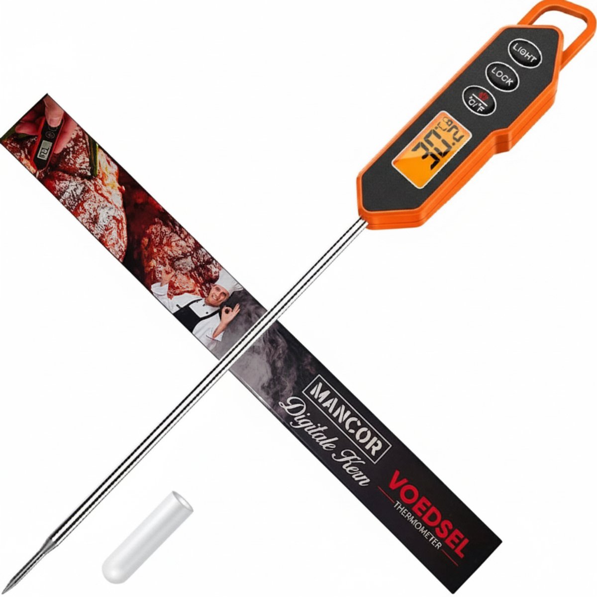 Bol.com Mancor Voedselthermometer - Vleesthermometer - Keukenthermometer - RVS - BBQ thermometer aanbieding
