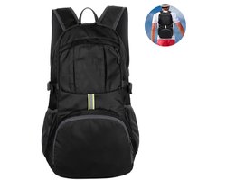 Gigicial Waterdichte wandelrugzak - Lichtgewicht en opvouwbare rugzak - Inhoud 30 liter, geschikt voor dagtochten en lange reizen - Enkele verpakking - Unisex/Zwart