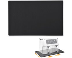 1 stuk - koffiemachinemat - placemat voor huisdieren - airfryer isolatiemat - siliconen isolatiemat - antislip droogmat - antislip - waterdicht en geïsoleerd - zwart - 48x30cm - geschikt voor airfryer, koffiemachine, sapcentrifuge