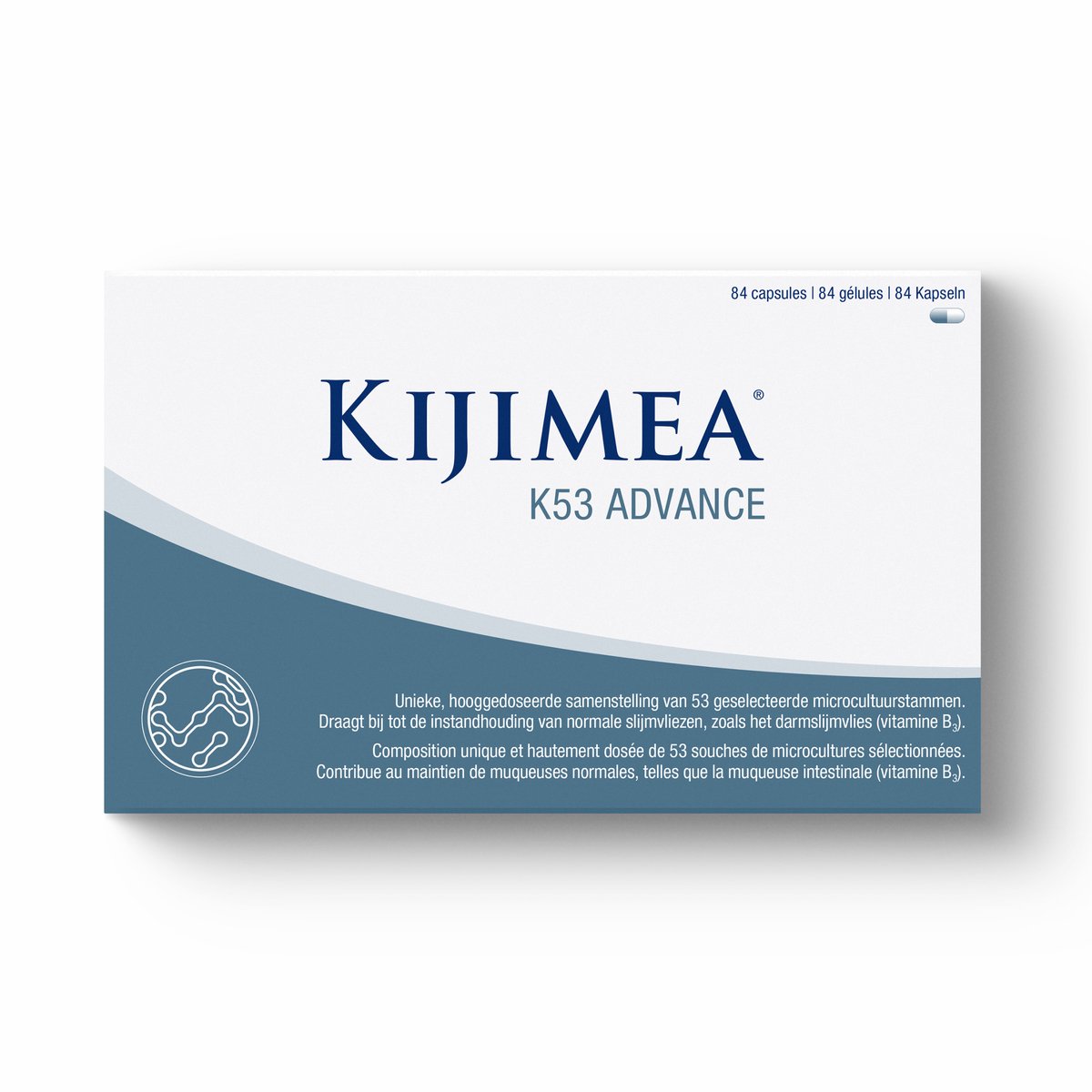 Kijimea K53 Advance – Hooggedoseerde Biotica Supplementen voor Darmflora & Microbioom Balans – Multibioticum met 53 Microcultuurstammen + Vitamine B3 & B7 - Dagelijks Gebruik – 84 Capsules