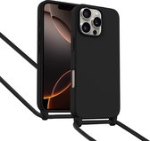 ShieldCase Housse avec cordon téléphonique (noir) compatible avec iPhone 16 Pro - Coque téléphonique avec cordon - Coque de protection - Housse élancée