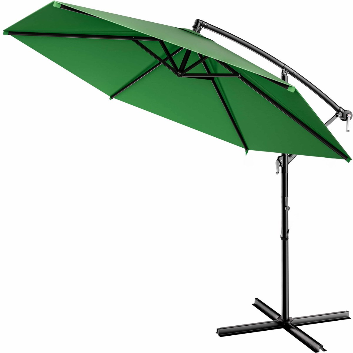 Kingsleeve Parasol inklapbaar aluminium groen Ø 330 cm UV-bescherming 40+