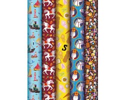 Product afbeelding van Inpakpapier Sinterklaas 5 ROLLEN - 47 x 250cm – Sinterklaas - Luxe Cadeaupapier - Geschenkpapier voor Sinterklaas - Schoencadeautjes - Perfect voor Kinderen - 5 Rollen