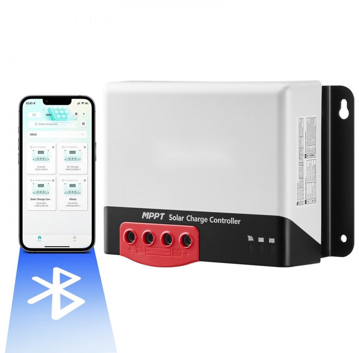 Zonnepaneel Laadregelaar - MPPT 50A - 12V/24V - 660W/1320W - TTL-communicatie - Voor Diepcyclus AGM/Gel/Nat/Lithium-Accu's