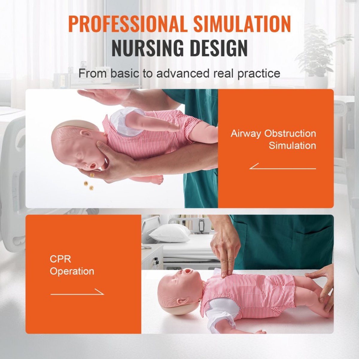 Baby Reanimatiepop - CPR/Heimlich Trainingsmodel - Verstikking & Luchtwegobstructie Training - Professioneel - Voor EHBO & BHV Opleiding — cadeau in Cadeau-ideeën - foto 8