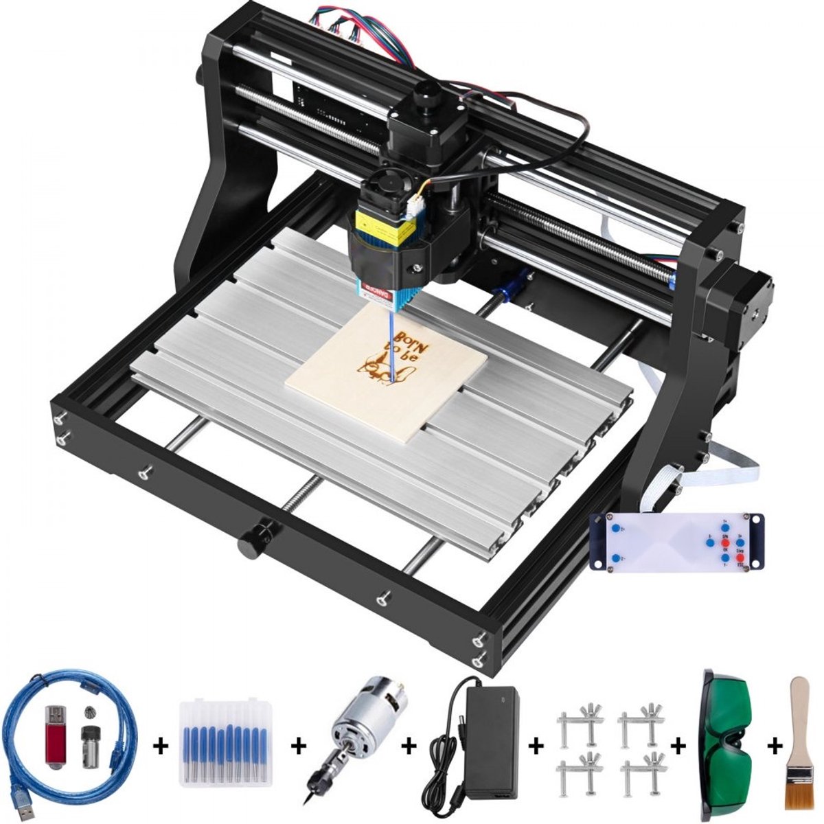 CNC Graveermachine - CNC Router & Lasergraveur - Nauwkeurigheid 0,08–0,1 mm - Spindel 10.000 tpm