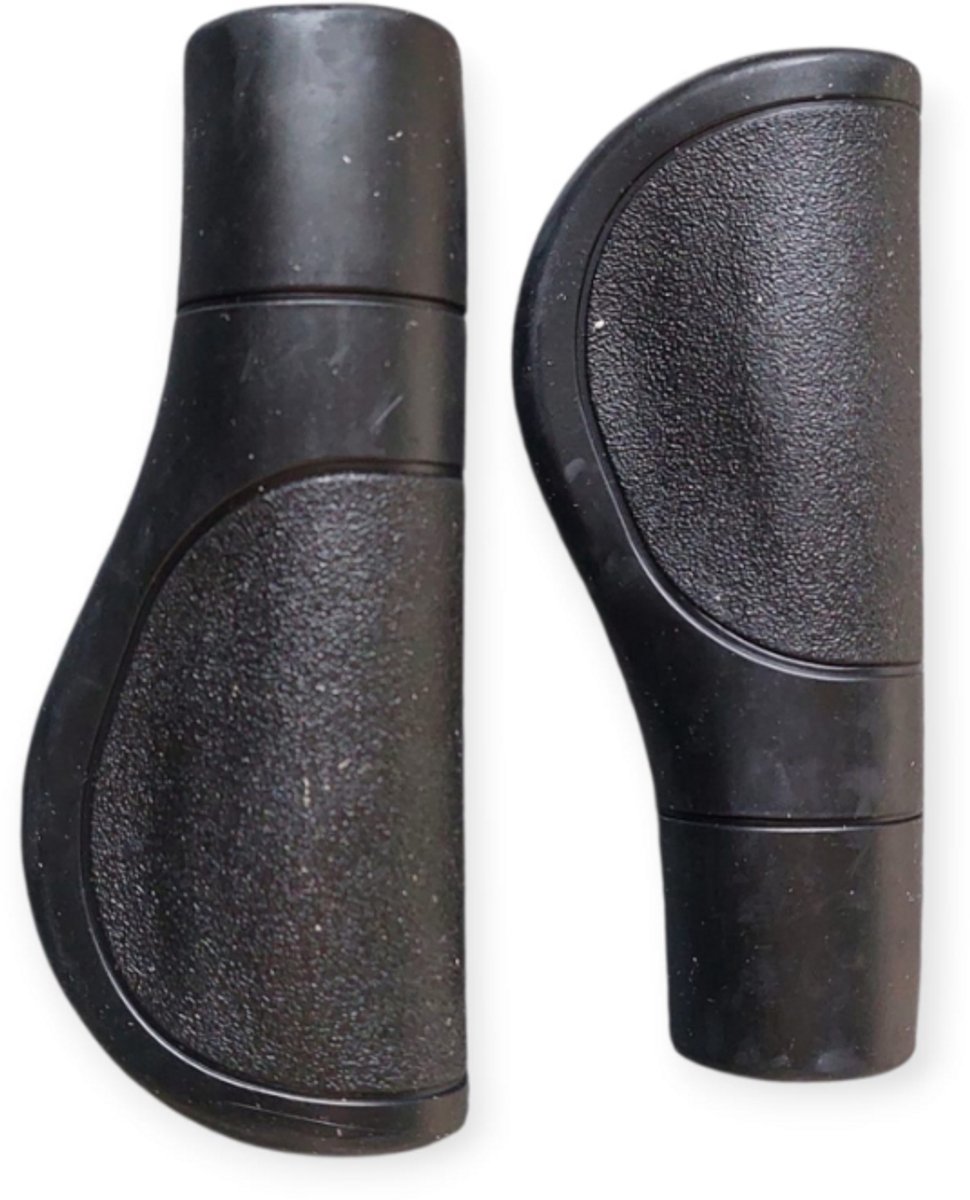 Rieba® Handvatten Fiets - 120 mm Lang - Handvat voor Fietsstuur - Handgrepen Ergonomisch - Binnendiameter 22 mm - 2 stuks - 1 Paar - Rubber - Zwart