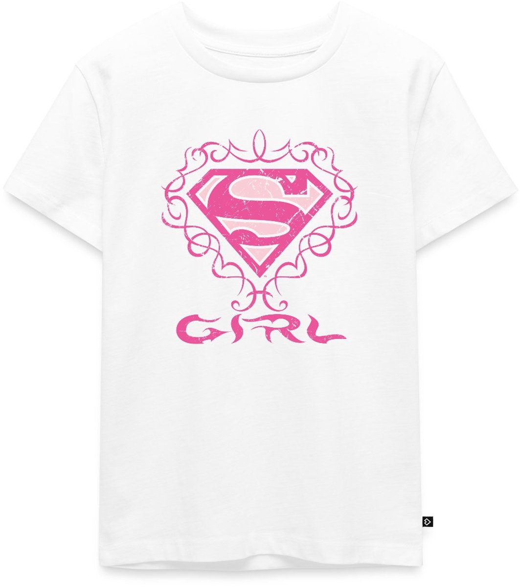 Superman Super Girl S Schild Premium T Shirt Kinderen