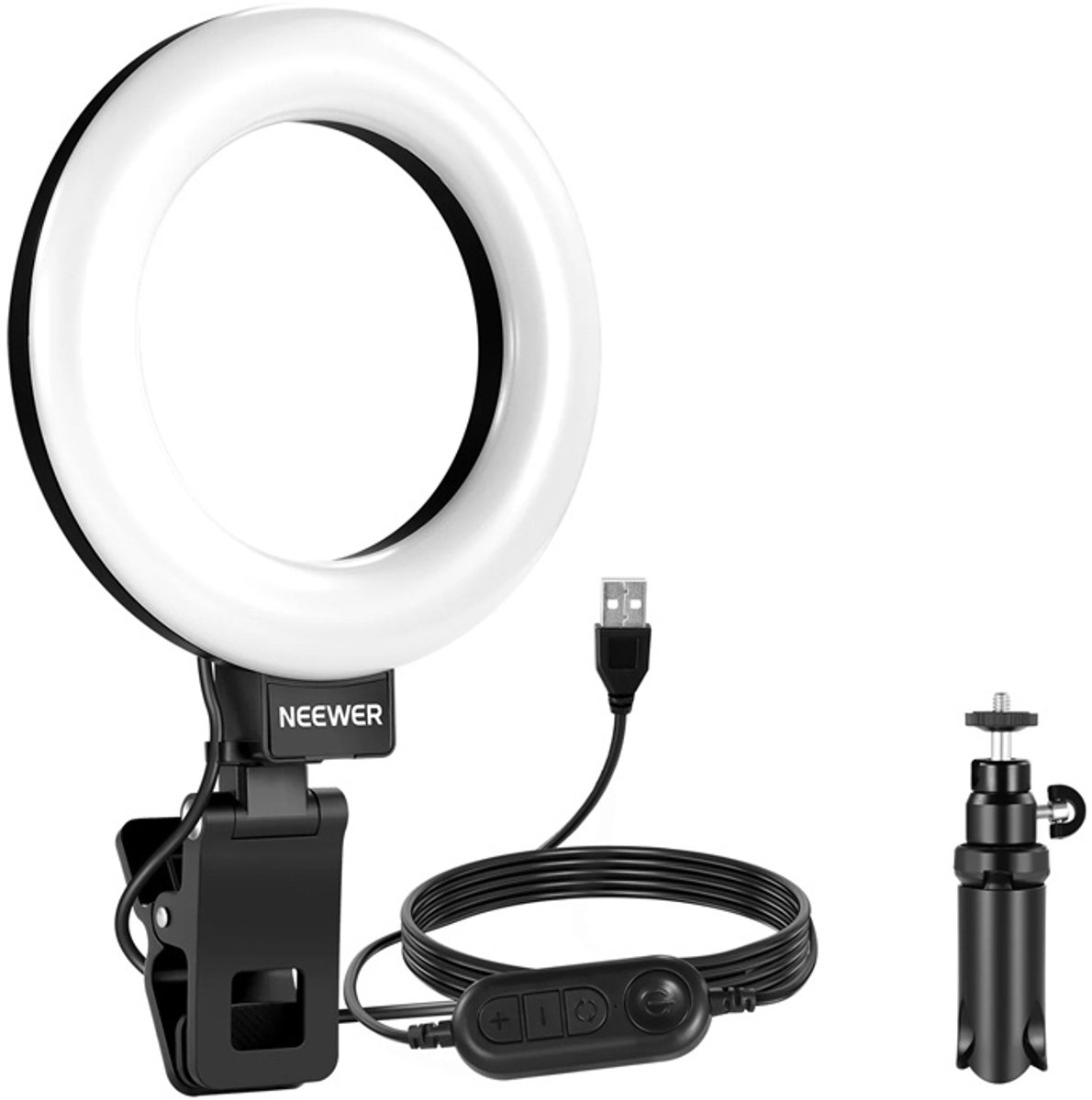 Neewer 5” Clip Ringlamp Voor Camera's En Telefoons Met Statief