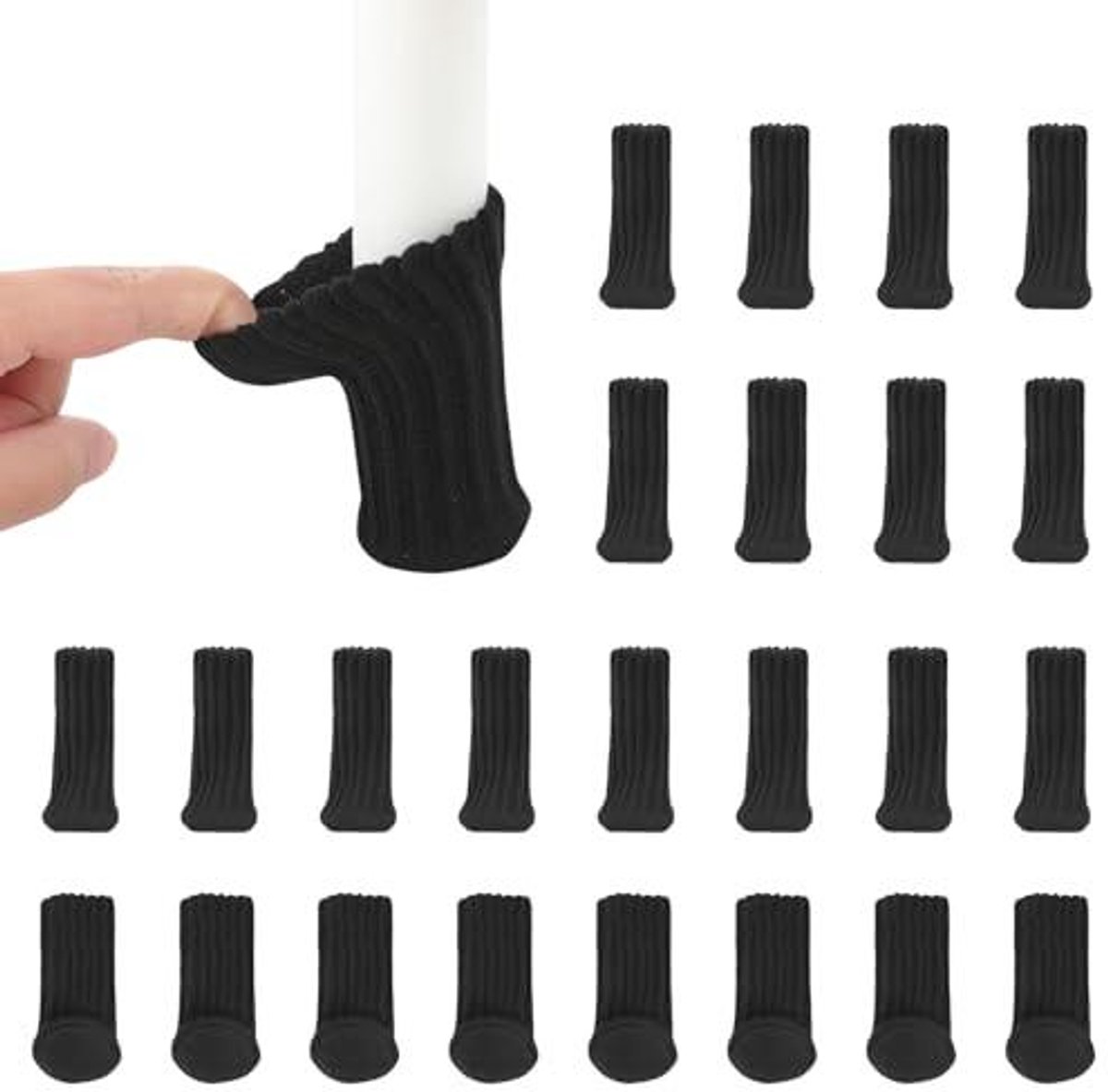 Meubelstoelen Beschermers - 24 Stuks Viltglijders voor Tafelstoelen - Antislip en Elastisch - Ideaal voor Houten Vloeren