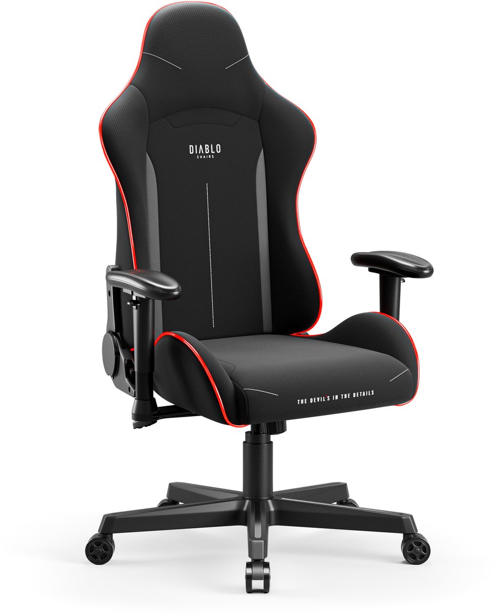 DIABLO CHAIRS - Gaming stoel X-STARTER - Bureaustoel verstelbaar met LED-verlichting - Zwart