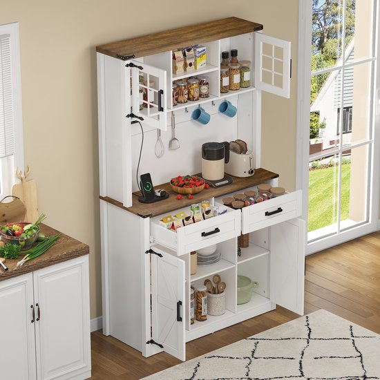 STILVORA Dressoirs - Kommode Met 4 Deuren En 2 Laden - Stijlvol Buffetkastje - 140x39x90 cm - MDF - Wit