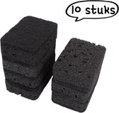 Lot de 10 éponges noires en algues - Éponges antiadhésives pour le nettoyage de la cuisine, la vaisselle, détachantes, bloc d'éponge durable pour la vaisselle et les casseroles - Noires