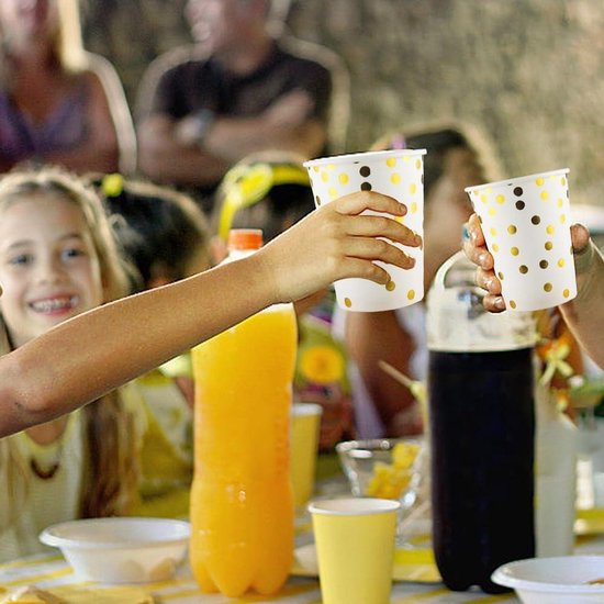 120 stuks papieren feestbekers, 250 ml, gekleurd voor doe-het-zelf