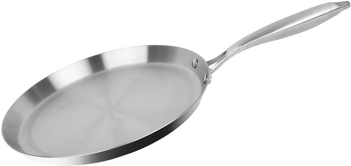 Cheffinger Pannenkoekenpan - 28cm - RVS - Zilver - Crêpespan