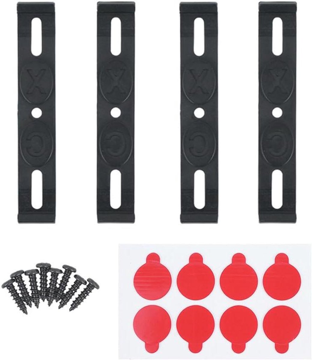 EGoods - Frameloze kentekenplaathouder voor auto's - 4 stuks - Universele bevestigingen met clips - Kentekenplaatbeugel - 118x19mm