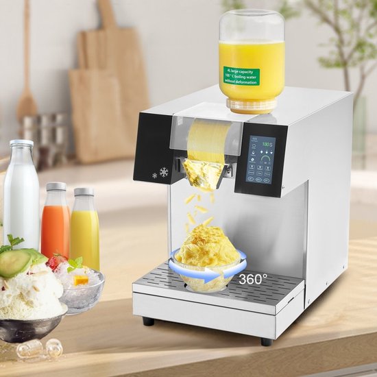 Schilferijsmachine - Commerciële sneeuwvlok-ijsmachine - Capaciteit 180 kg/24 uur - RVS Behuizing - Vloeistofkoeling - LCD-Touchscreen - Elektrisch van Merkloos — afbeelding 4