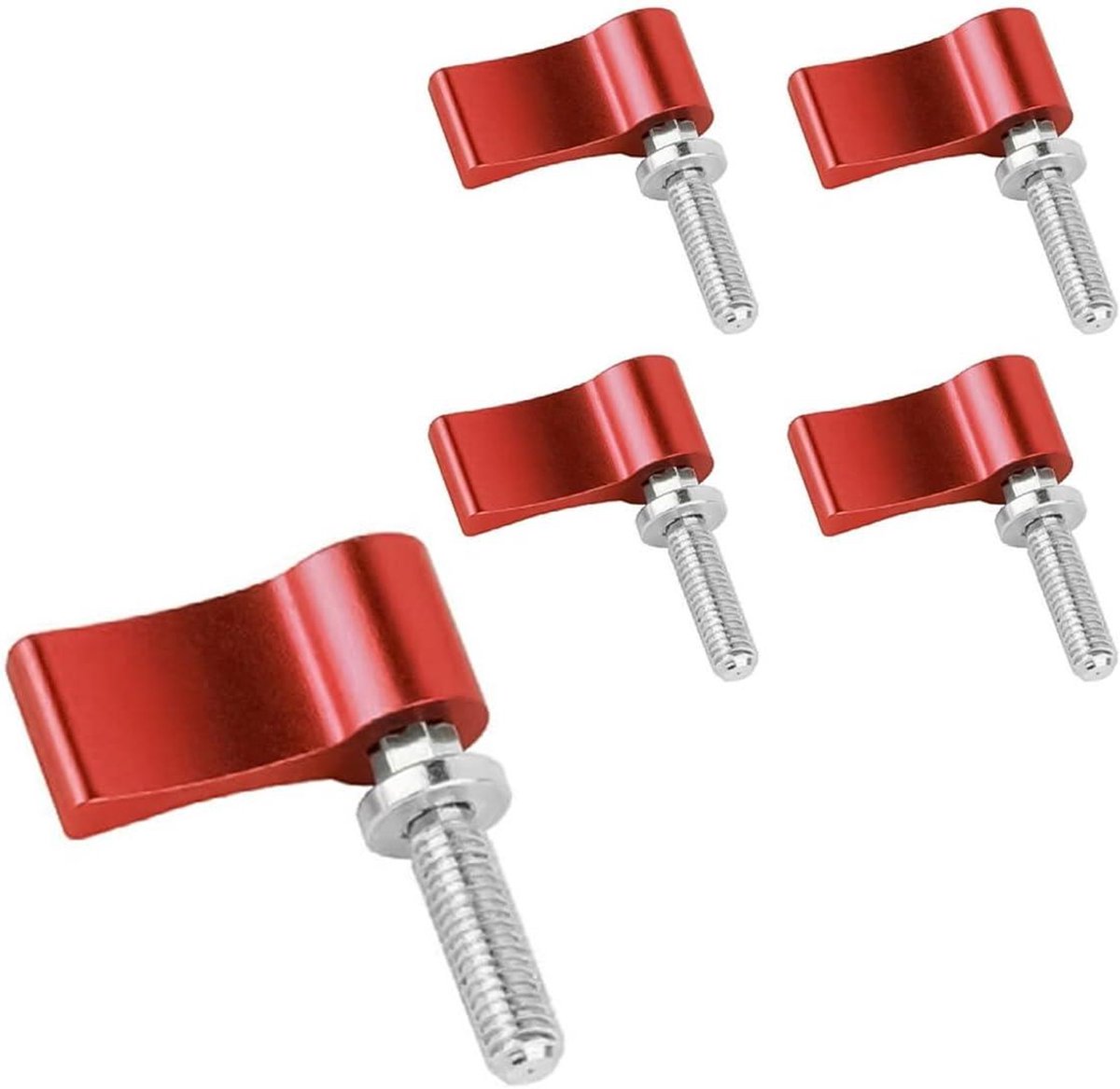 EGoods - Aluminiumlegering duimhendelschroef met enkele vleugel voor camera-apparatuur - 2 stuks, M5 17mm - Rood