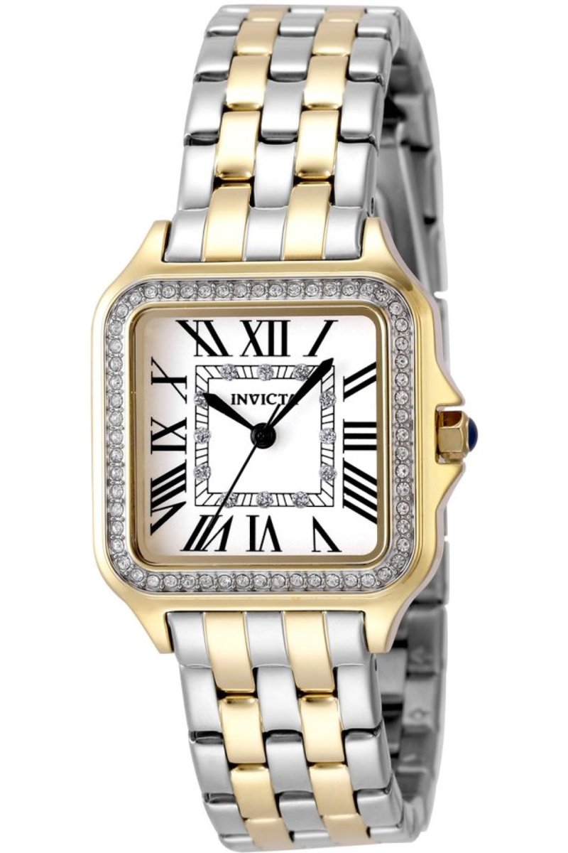 Invicta Angel 48996 Dames Horloge - Waterdicht - Analoog - Quartz Uurwerk - Roestvrij Staal met zilveren Wijzerplaat - 28mm