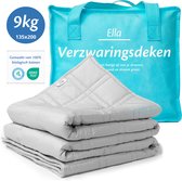 Ella Verzwaringsdeken 9kg - OEKO-TEX Katoen Zwaartedeken 135 x 200cm - Weighted Blanket - Verzwaarde Deken - Grijs