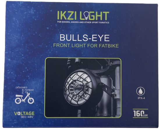 IKZILIGHT Bulls-Eye fatbike koplamp - Zwart — afbeelding 3