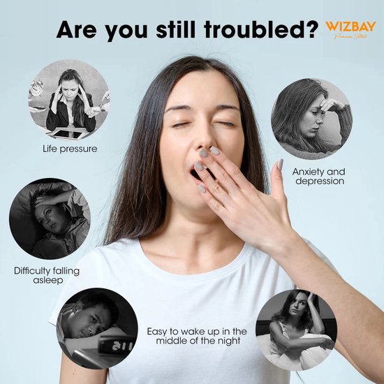 WizBay Premium Select® Draagbaar Elektrisch Slaapondersteuningsapparaat - Handheld Insomnia Slaaphulp - EMS Micro-Current Technologie - 2 Modi 15 Instelbare Sterktes - Stressvermindering Slaaptrainer - Oplaadbaar 300mAh - Compact & Sti van WizBay — afbeelding 3