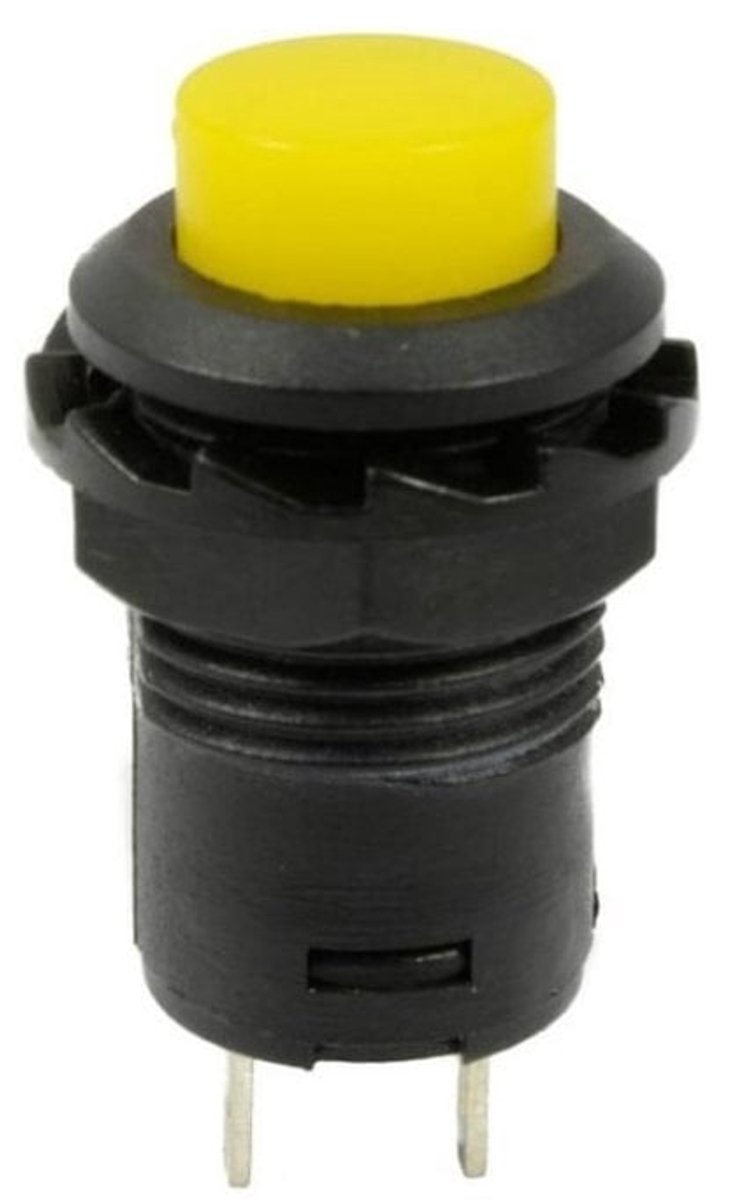 Image of OTRONICÂ® Drukknop | aan-uit self lock | 14x20 rond gat 12mm | Geel