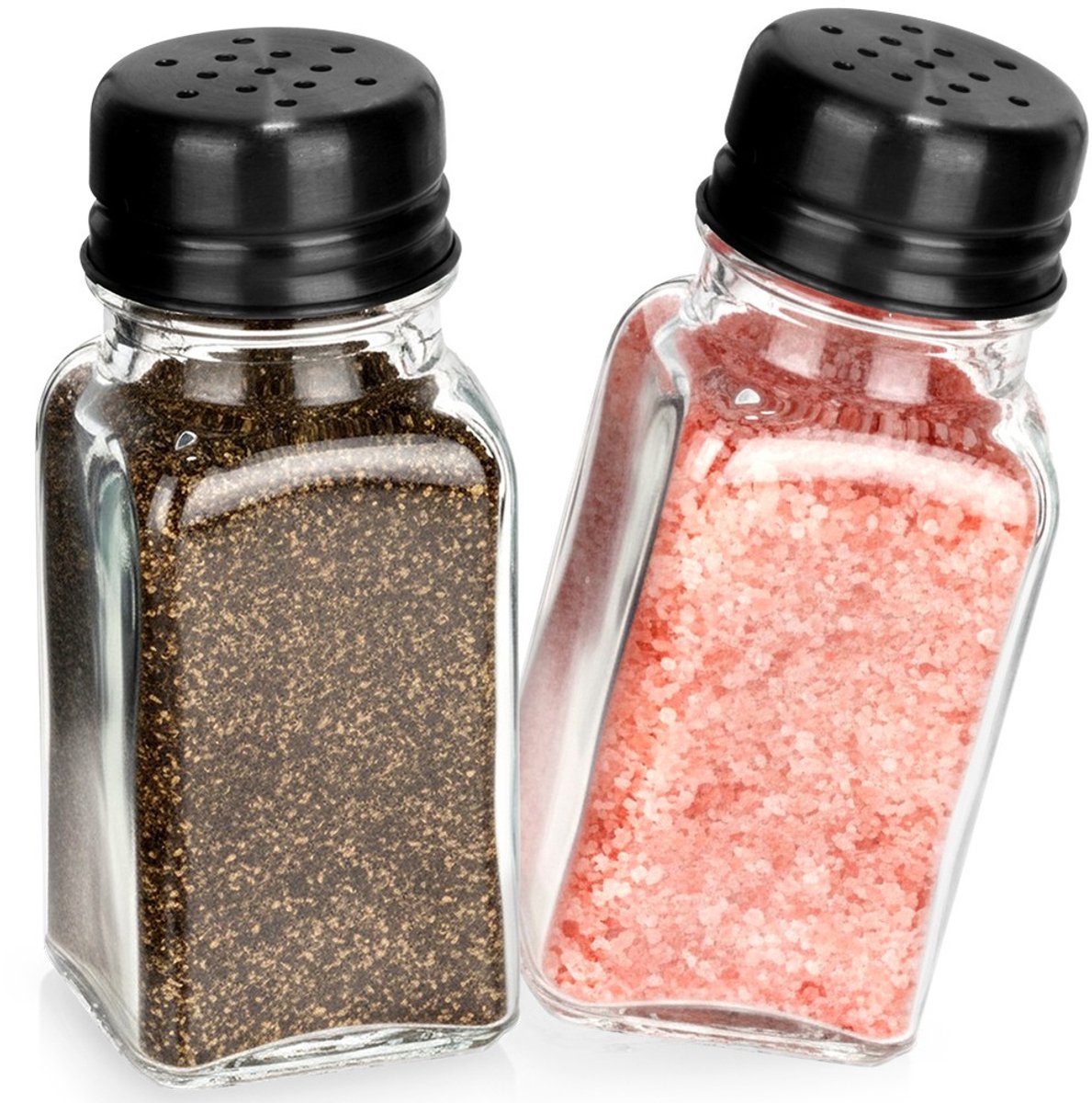 Peper en Zout Vaatje Glas 80 ml 2 stuks - Stooier - Stel - Zoutvaatje - Pepervaatje - Peperstel en Zoutstel Set - Kruidenpotjes