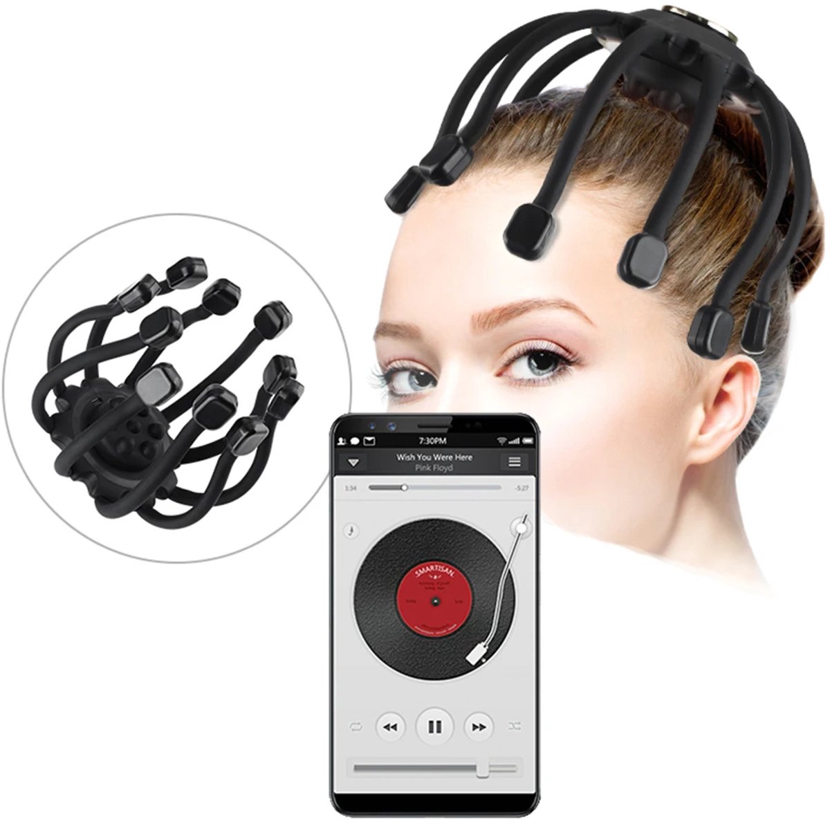 WizBay Premium Select Hoofdmassage Spin met Bluetooth - WizBay - €69,95