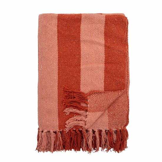 Bloomingville - Frello Plaid Oranje Rood - 130x160cm - gerecycled katoen