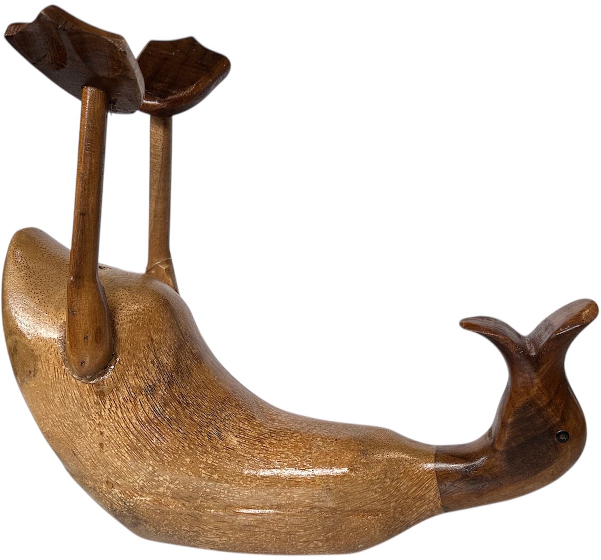 Handgemaakte houten wijnfleshouder “Ducky” – Eend design – Indonesië