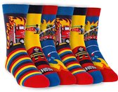 Kindersokken | Antislip zool | Badstof gevoerd | Thema: Brandweer | Maat: Diverse maten | 6 paar