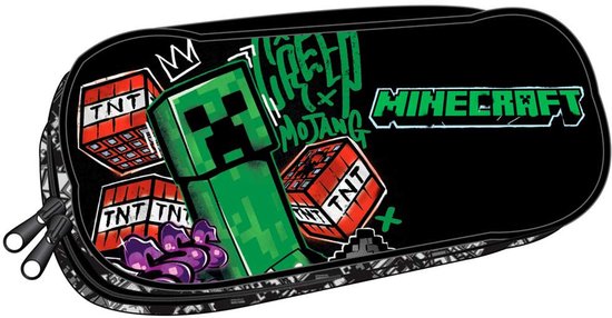 Eenvoudige kit zonder uitrusting, 2 kleppen MINECRAFT, zwart/groen, één maat, spel, Zwart/Groen, Games