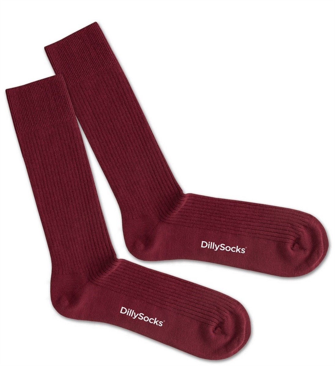 DillySocks Ribbed Wine Red Sock 41-46