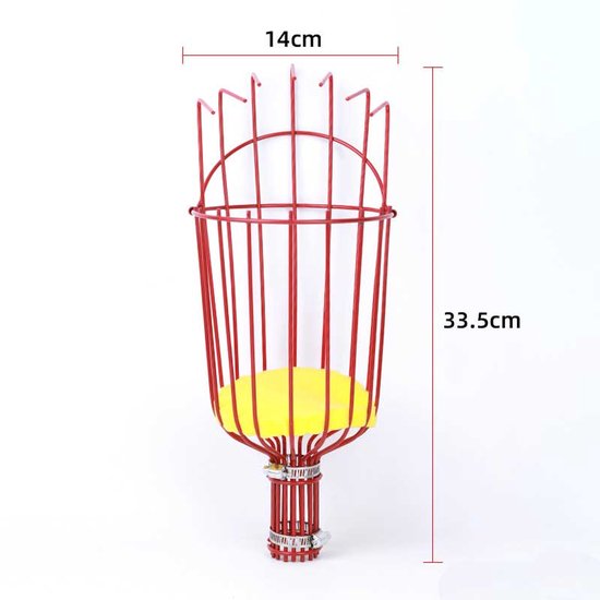 Fruitplukker met draaimechanisme - Telescopische fruitplukker van roestvrij staal - Fruitplukker voor bomen - Fruitplukmand - Telescopische steel van 4 meter - Geschikt voor fruit uit de tuin, zoals sinaasappels, peren en citroenen - Blauw — afbeelding 2