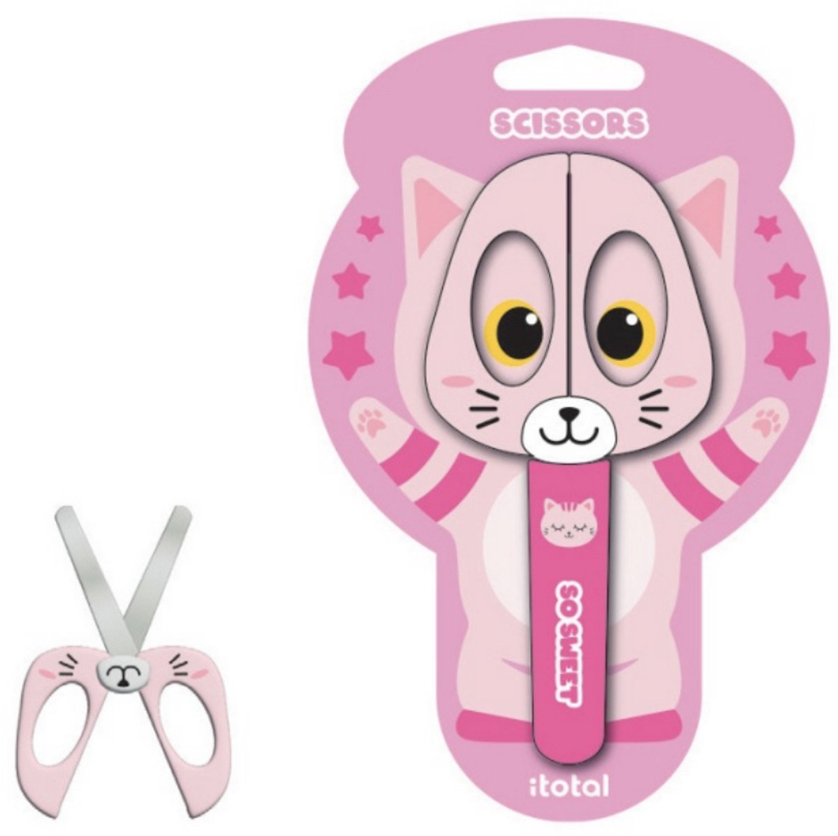 iTotal Scissors PINK CAT Schaar ROZE KAT 140x65mm 41gr