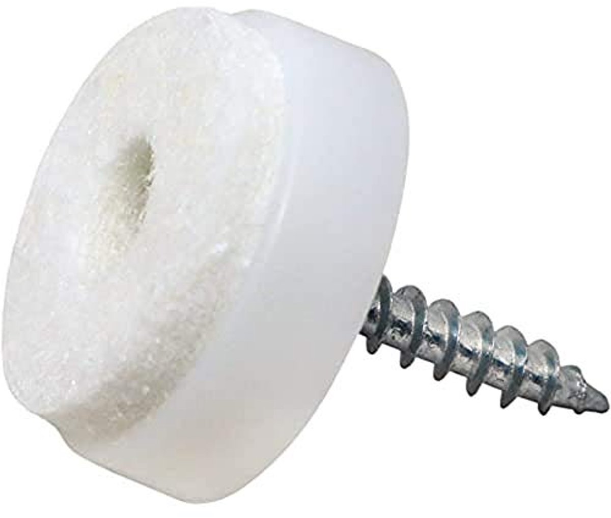 Vilt meubelglijders met schroef - Ø 20 mm - 16 stuks - Wit