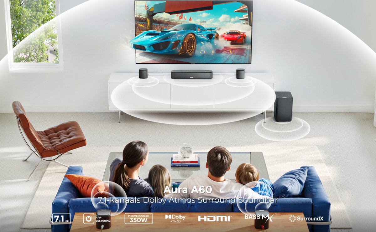 ULTIMEA 7.1 Soundbar Dolby Atmos met Subwoofer Zwart - afbeelding 2